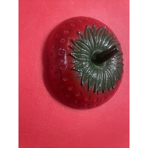 Vintage 1950s Hazel Atlas Red Strawberry Jam Jelly Jar w/Lid Unmarked Tableware - Picture 10 of 12